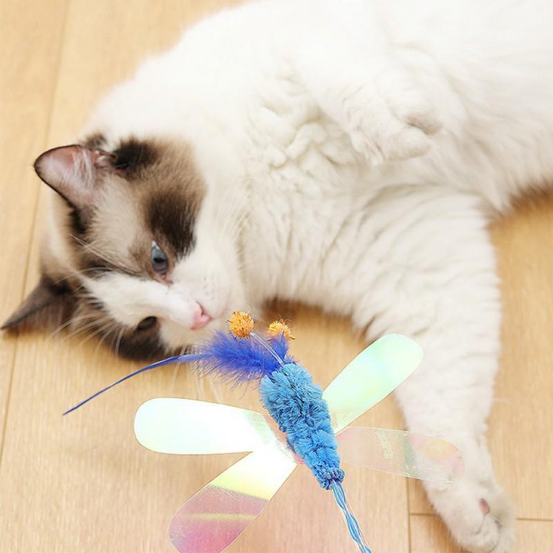 

Teaser Feather Toys Kitten Funny Butterfly Dragon Rod Cat Wand Toys Pet Cat Interactive Stick Pet Supplies-1
