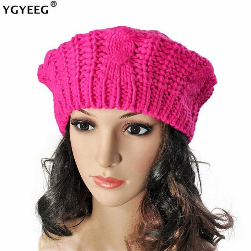 

YGYEEG Fashion Solid Color Knitted Beanies Ski Hats Winter Warm Men Women Multicolor Caps Soft Bonnet Unisex Crochet Baggy New, White