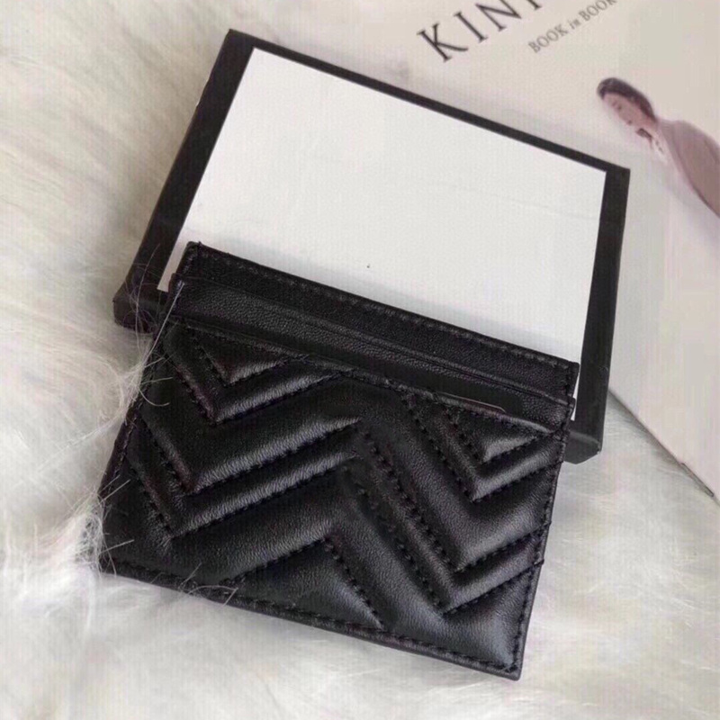 

High Quality Men Classic Credit Card Holders Cowhide Ultra Slim Wallet Packet Bag For Mans Women Multi Functional Pocket Change Wallet, With box