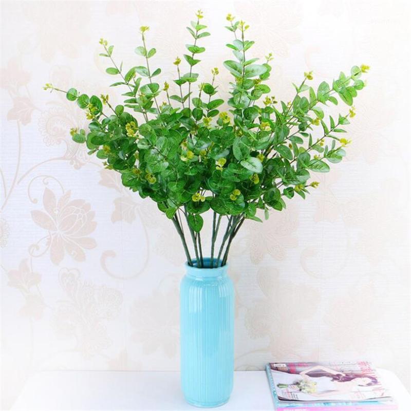 

10Pcs Artificial Greenery Simulation Green Plant Eucalyptus Coins Grass Plastic Plant Home Decoration 90cm Long1