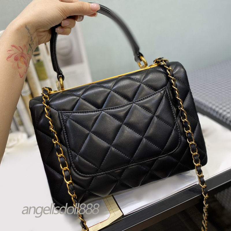 

Womens bags with handle series number Trend black lambskin handbags chevron diamond top quality quilted flap chain purses genuine leather sh
