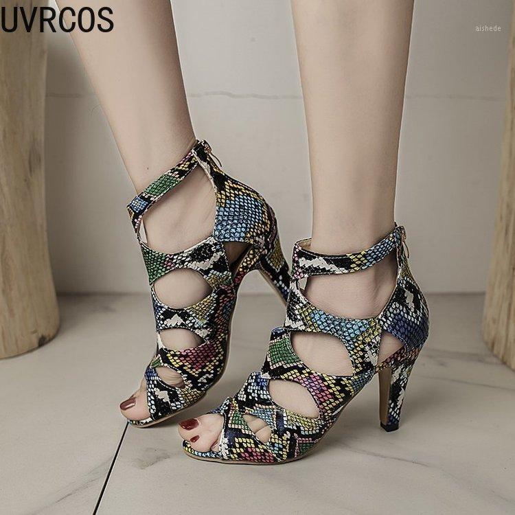 

Summer Women's Sandals New Thick Heel High Heels Fish Mouth Sexy Women Wedges Sandals Zapatos De Mujer Zip Woman 20211, Snake pattern