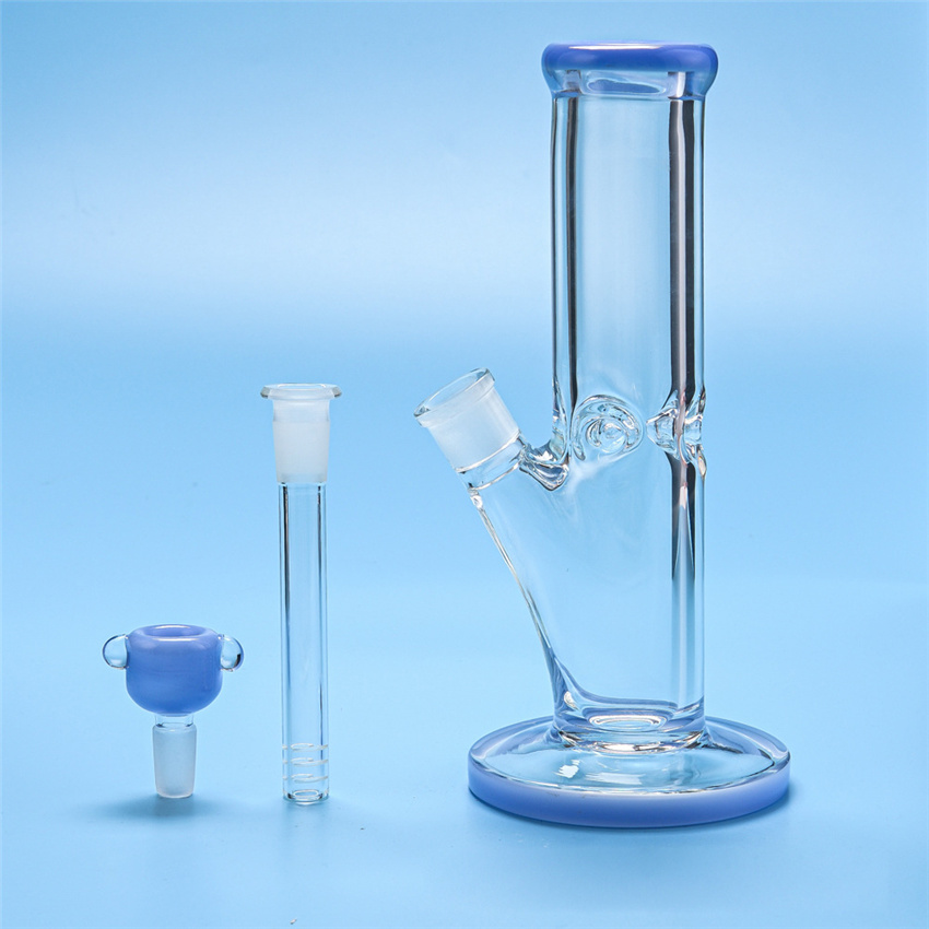 

Fast Delivery 9mm Thick Glass Water Bongs Hookahs Straight Tube 25cm With Elephant Joint Super Heavy Glasses Pipe Big Bong Heady Dab Rig