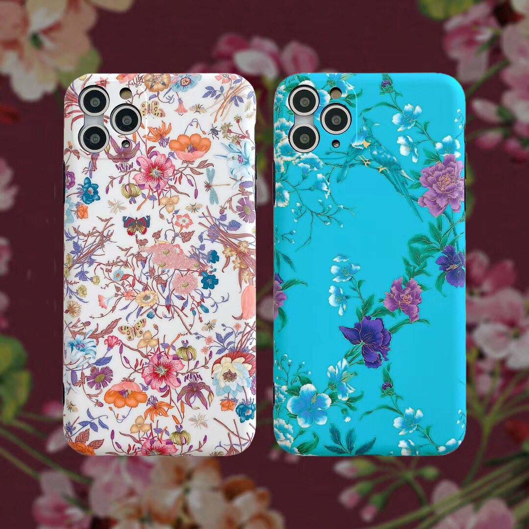 Fashion Designer Floral Style Iphone Cases + Airpods Case High Quality Iphone 11Promax 11Pro 11 AirPods 1/2 AirPods Pro Packages-image-597855405