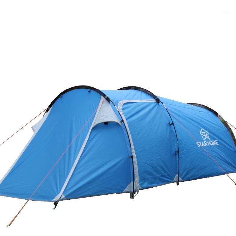 

Tents And Shelters Wholesale- Star Home 3-4 Man Camping Tent Fabric Waterproof Tunnel With Living Room Beach Tent1