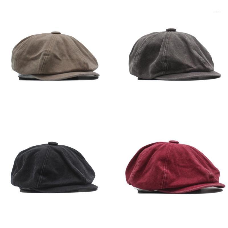 

2020 bonnet homme Retro Wash Old cowboy Painter baret Hat old Baseball Caps Men Berets women Bere winter cap1, Photo