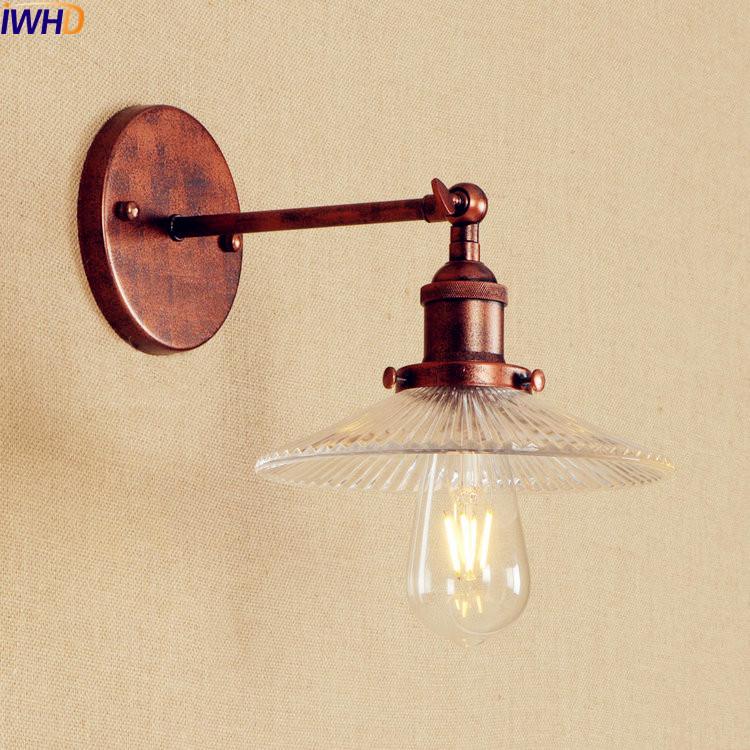 

Antique Vintage LED Wall Lamp Glass Edison American Adjustable Arm Light Wall Sconce Lampara Pared LED Stair Lights Lumianire