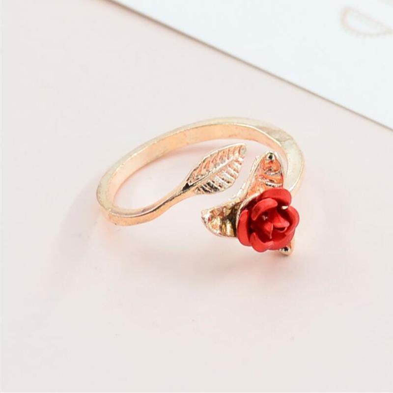 

Valentines Day Gift Adjustable Opening Rose Ring Gift for Girlfriend Wedding Gifts for Guests Bridesmaid Party Favors1