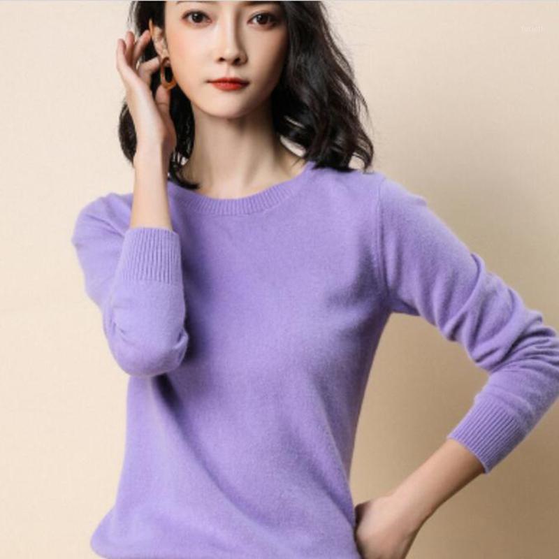 

Women's Sweaters Women Sweater Cashmere Knitted Winter O-neck Warm For Ladies Pullvoer Goat Clothes LM0241, Bao blue