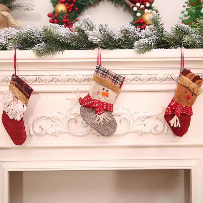 

Christmas Stocking Gift Bag Santa Claus Snowman Socks natal Xmas Tree Gifts1