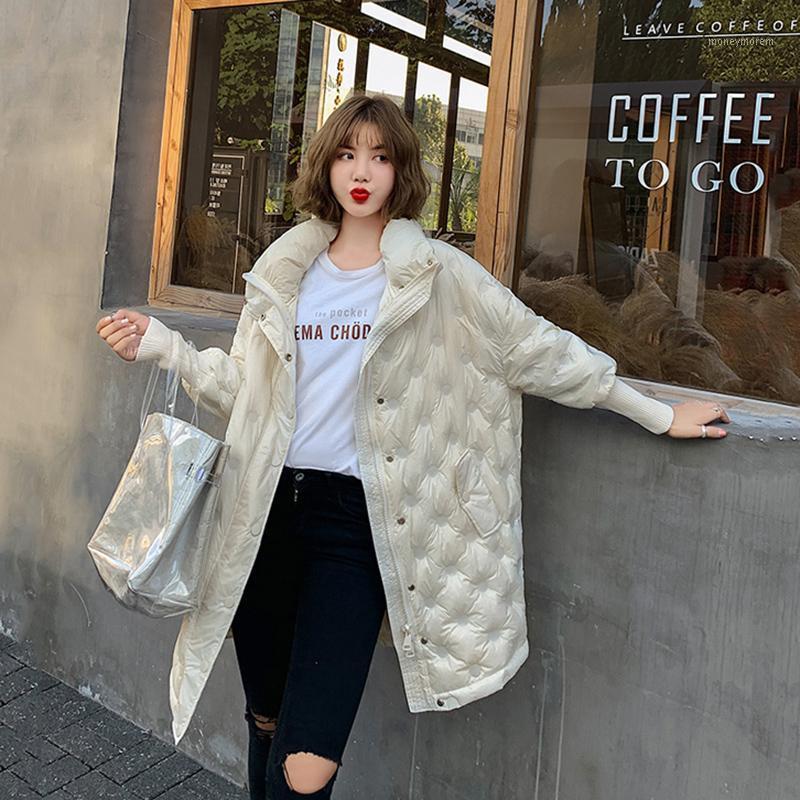 

90% White Duck Down Winter Jacket Coat Women Loose Long Glossy Parka Feather Puffer Jacket Oversize Female Lightweight Clothes1, Beige