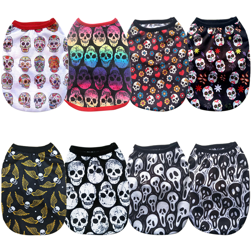 

Summer Pet Dog Vest Clothes Cartoon Skull Vest Clothes For Dogs Cat T-shirt Soft Puppy Dogs Clothing Shirt Vest 2XS-5XL, As pic4