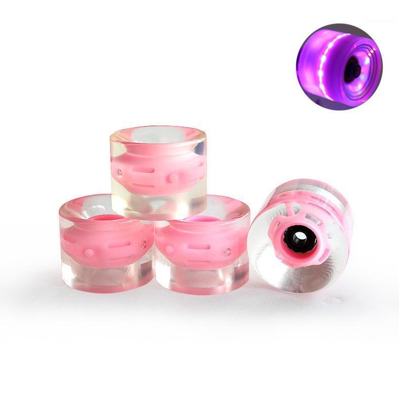 

4Pcs PU Flash Wheels Penny Long Board 60*45MM Wheels 78A Glowing Transparent Scooter Skate Board Parts Repalcement Supply1, 4pcs yellow