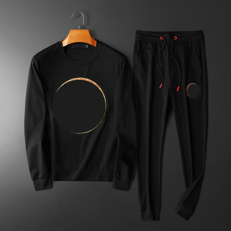 

Men's Sport Embroidered Cotton Man Sweater 2021 Male Luxury Shirt Suit Suit, Autumn Sports, Man's Training. 50v3, Black