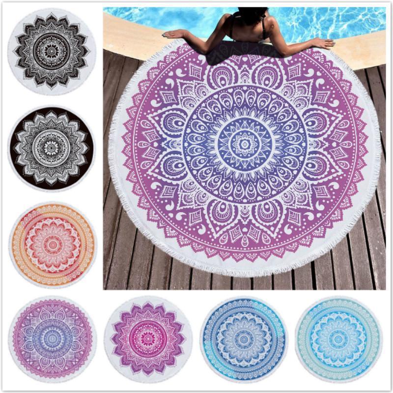 

Mandala Beach Towel Microfiber Water-absorption Bath Towels 150cm/59inch Round Beach Towels1, 06