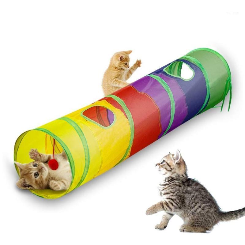 

Cat Tunnel Pet Tube Collapsible Play Toy Indoor Outdoor for Puzzle Exercising Hiding Training and Running with Fun Ball 2 Hole1