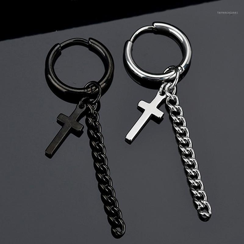 

Stud Stainless Steel Cross Tassel Earrings Fashion Ear Buckle Simple Neutral Men Women Star Souvenir1