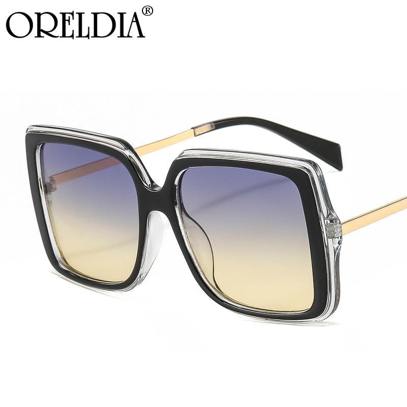 

2021 Oversized Sunglasses Women/Men Retro High-End Sunglasses Fashion Ladies Gradient Color Lens Glasses Feminino