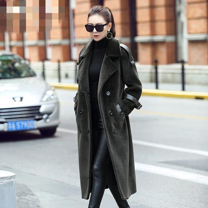 

2021 New De Pele Falso Do Inverno Xig2, Black