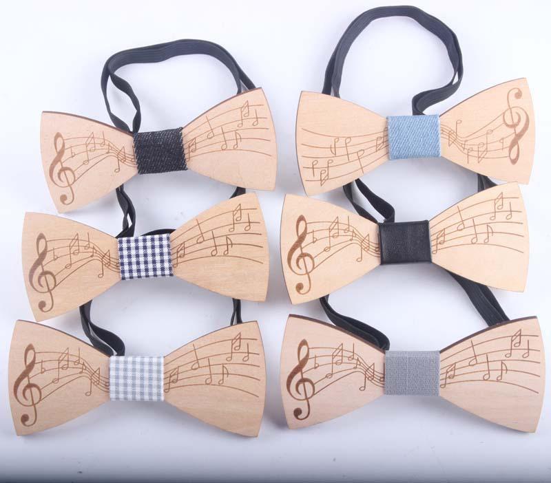 

Fashion Wooden Bowtie Gentleman Bow Ties Handmade Note Pattern Tie Party Bow Ties Butterfly Wooden Unique Tie for Man