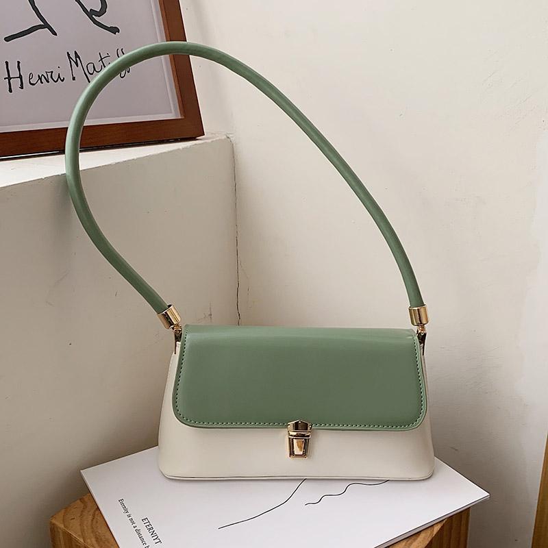 

Retro Small Shoulder Bags For Women 2021 Leather Baguette Underarm Bag Casual Flap Portable Purse Travel Clutch Totes bolso lujo, Black