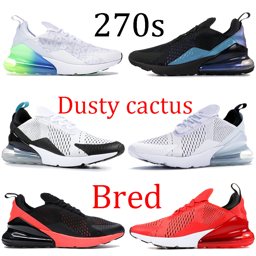 

2021 270s men women shoes Bred Regency purple dusty cactus triple black white habanero red running sneakers Light Bone Hot Punch trainers, 11.black bright crimson