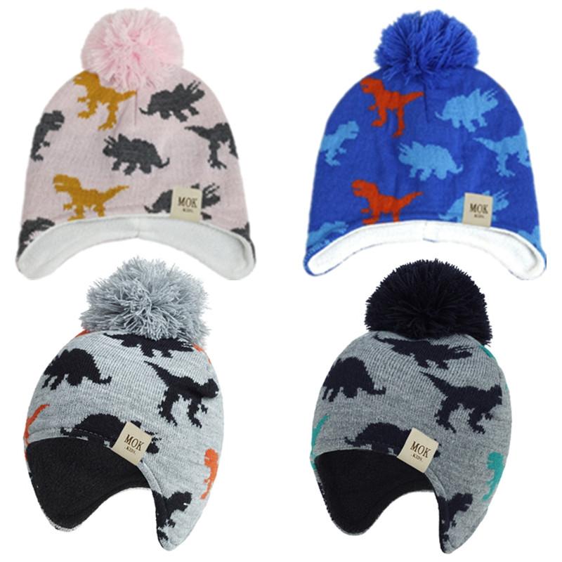 

Caps & Hats Winter Warm Baby Hat Infant Boys Girls Kids Autumn Windproof Cotton Fleece Lined Cute Cartoon Earflap Bonnet, Blue