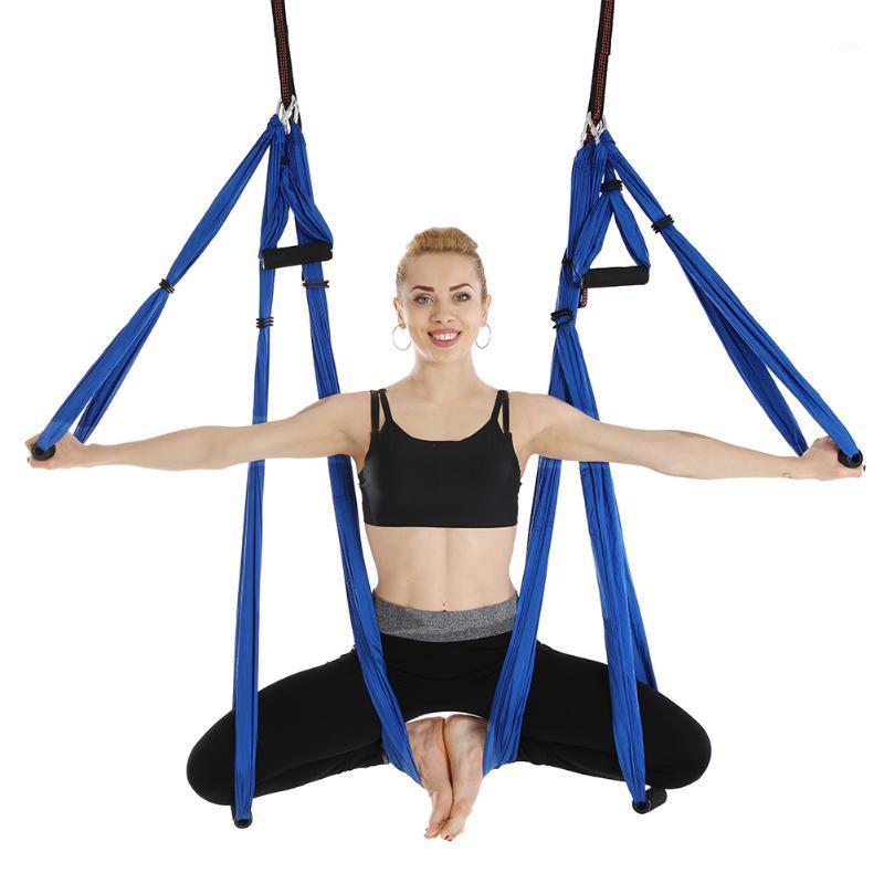 

FDBRO 2.5*1.5m Aerial Yoga Hammock Handles Anti-Gravity Aerial Traction Device Strap Pilates Home Gym Hanging Belt Swing Trapeze1, Red