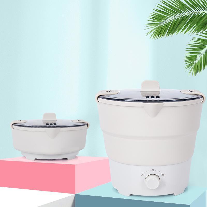 

1L Folding Electric Skillet Kettle Heated Container Heated Lunch Box Cooker Portable Hot Pot Cooking Travel coffee 800W1