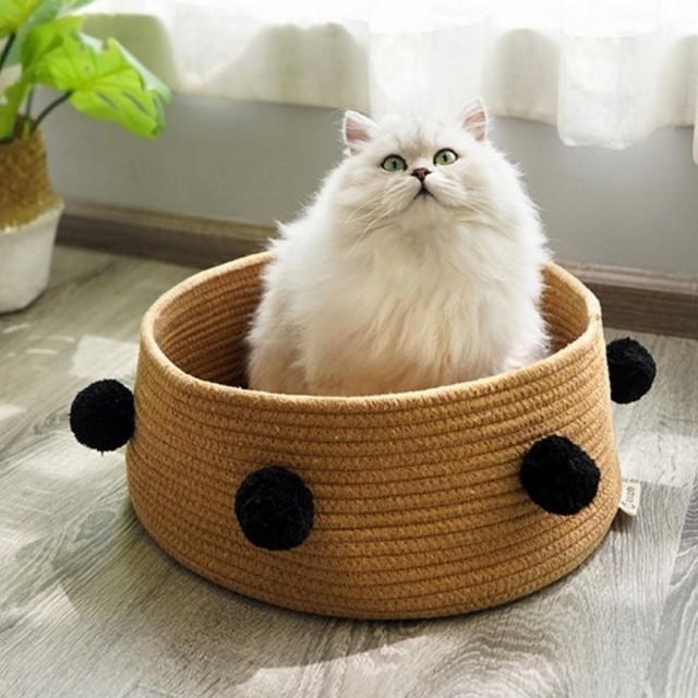 

Super warm hand-made knitted cat litter Four seasons universal woven pet nest1