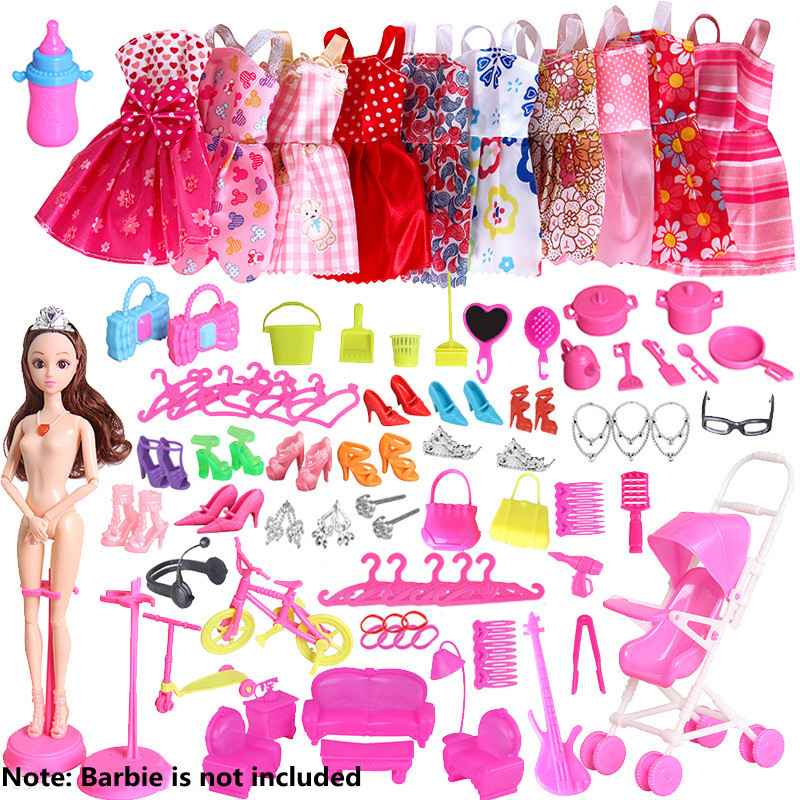 

2021 new fashion doll accessories clothes cheap 13 inch doll clothes shoes and dress for girls doll accessories