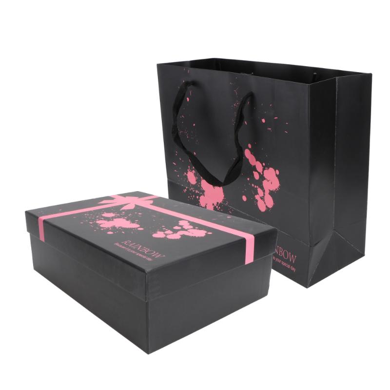 

1 Set Creative Wedding Present Box Banquet Portable Gift Box With Handbag(Black