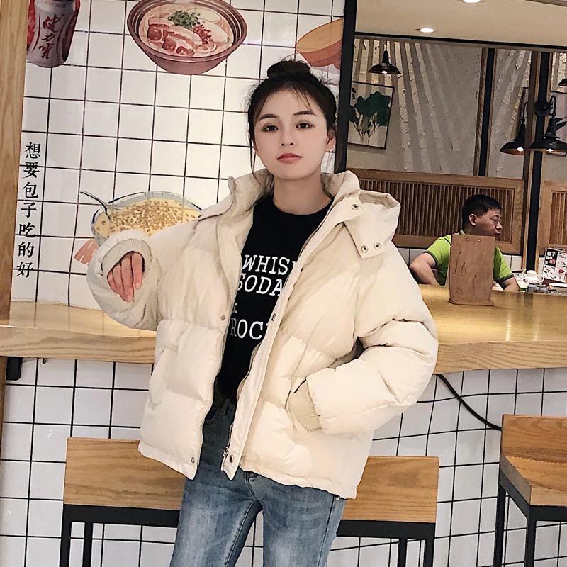 

Women' New Solid Color Long-sleeved Loose Short Cotton Coat, Beige