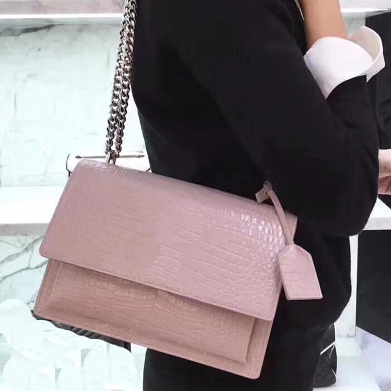 

New Woman Diamond Handbags Flaps Chain Bag Crocodile With Tassel Clutch Wallet Card Bag Shoulder Plaid Chain Crossbody Handbag tote bag, Red