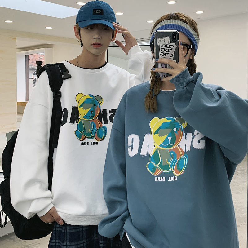 

2021 Funny Printed Men Hoodies Autumn New Couple' Pullover Sweatshirts Casual Oversize Korean Streetwear Man Clothes Ggsb, Grayblue