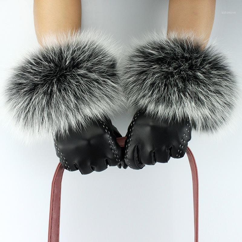 

2020 new sale winter Gloves Autumn and Winter Super big Fur really sheepskin Gloves free shipping thermal fashion1