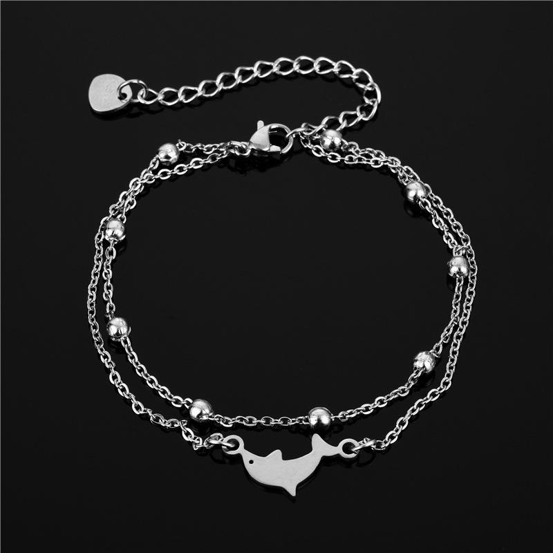 

Charm Bracelets Dolphin For Women Stainless Steel Multi-layer Couple Men Fashion Hip Hop Jewelery Party Gift 2021 Trend