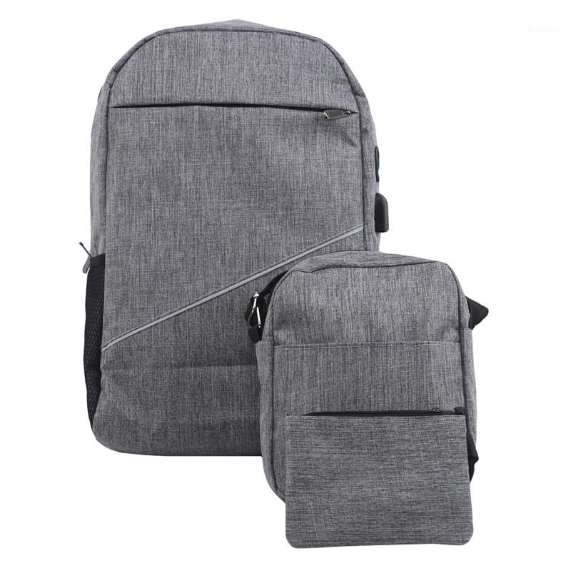 

Backpacks 3pcs Set Teenager USB Charging Antitheft Password Adults Travel School Bag Open Pocket Casual Lightweight Shoulder Bag1, Blue