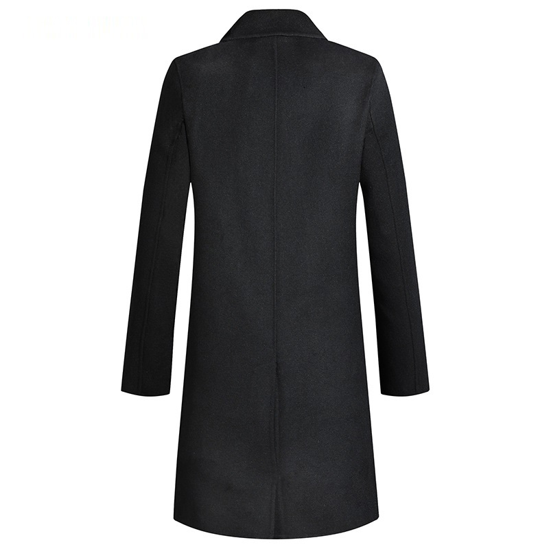 

2021 Quality 80% Coat, Jackets, Men's Double Man Winter Jacket Turn-down Collar Long Wool Coat JX89, Black