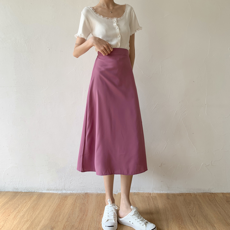 

2021 New Women Elegant Ol Skirt Ladies A-line Fashion Party Office Solid High Waist Skirts Gxrw, Black