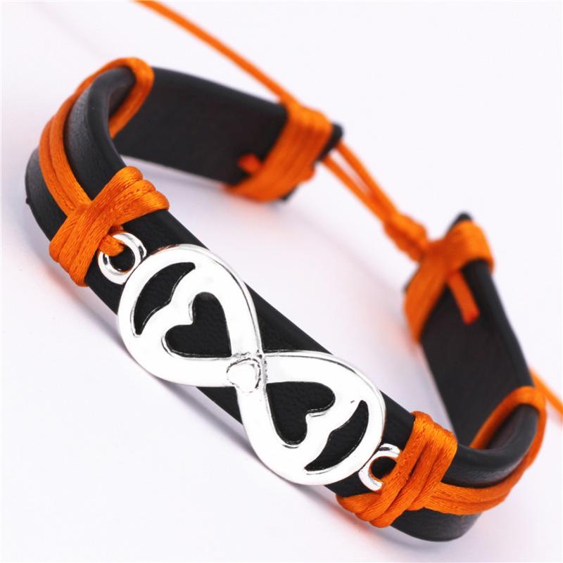 

Tennis Personality Infinity Love Heart PU Bracelets Men's Gift Women's Casual Antique Double Charms Cuff
