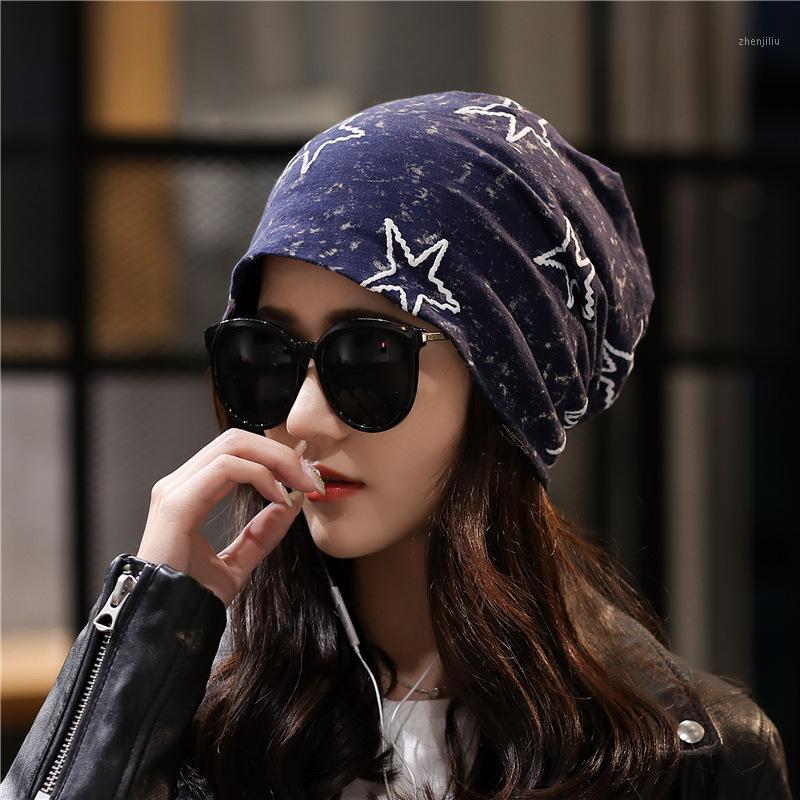 

1pcs Women's gorras Beanies Caps 2020 Summer cotton prints Splicing Ventilation Travel Headscarf Ladies Casual Skullies Hats1