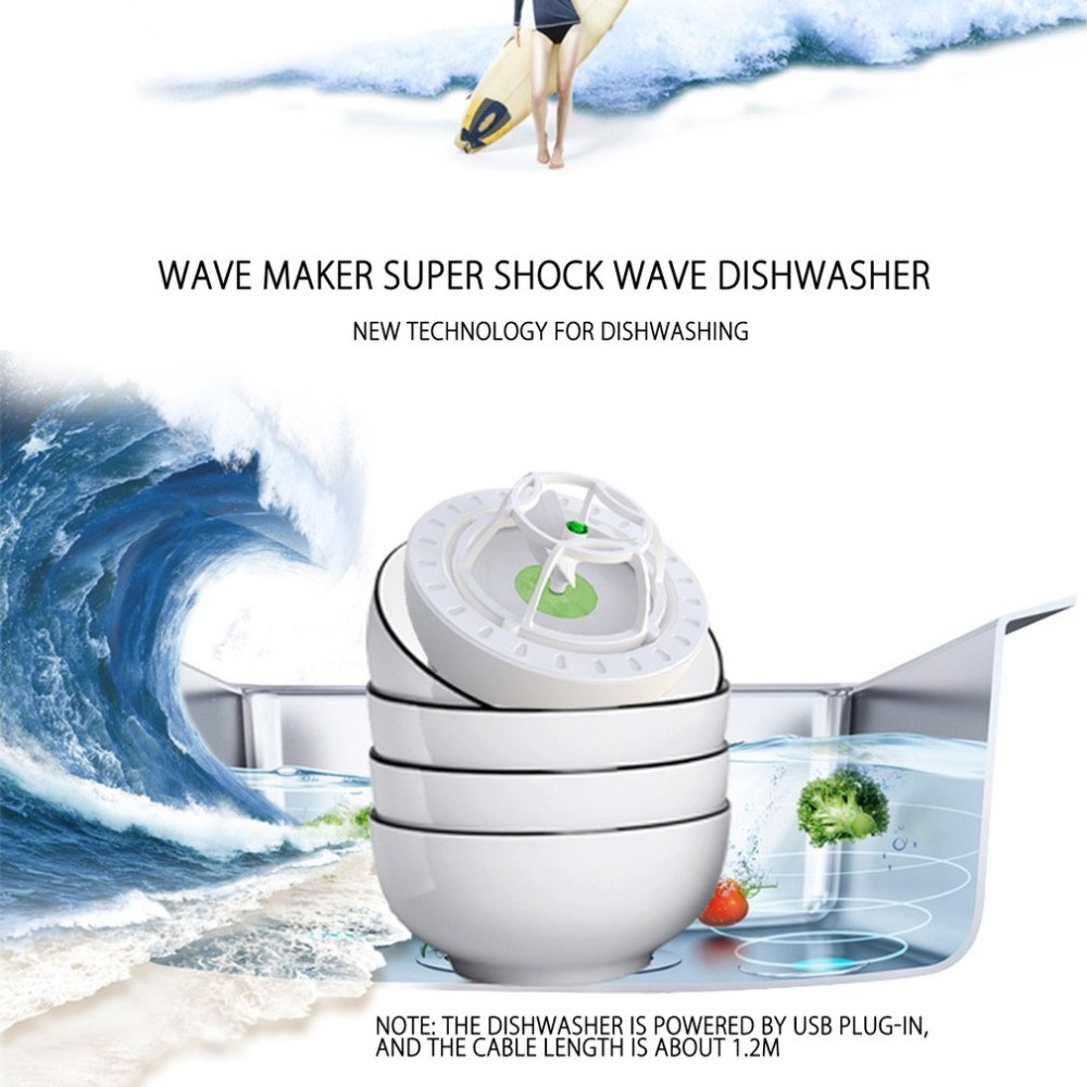 

mini dishwasher ultrasonic dish washing machine kitchen fruit vegetable clean