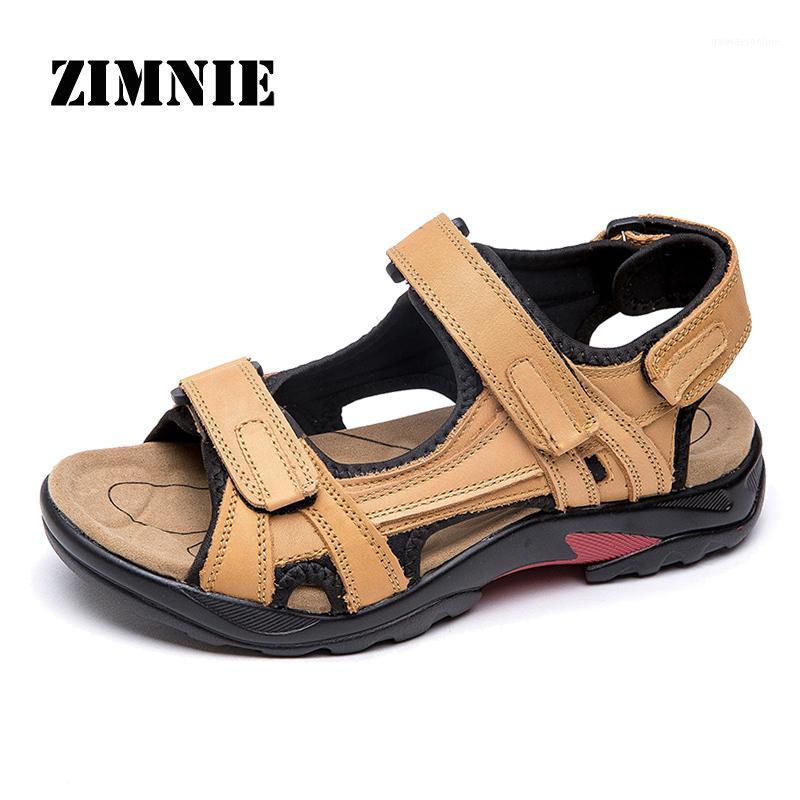 

ZIMNIE Brand Roman Style Men Sandals Men Breathable Summer Shoes Hight Quality Handmade Soft Comfortable Sandals Size 38~481, Khaki