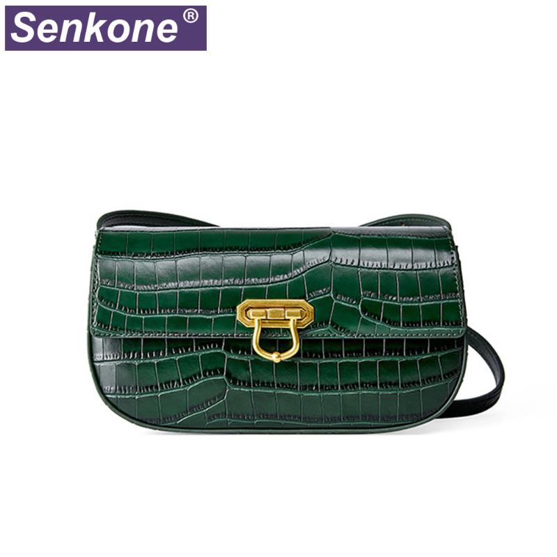 

Vintage Girls Small Bag Genuine Leather Ladies Handbag Purse Women Crossbody Bags Luxury Shoulder Bags 2021 New Women Bag Trendy, Green