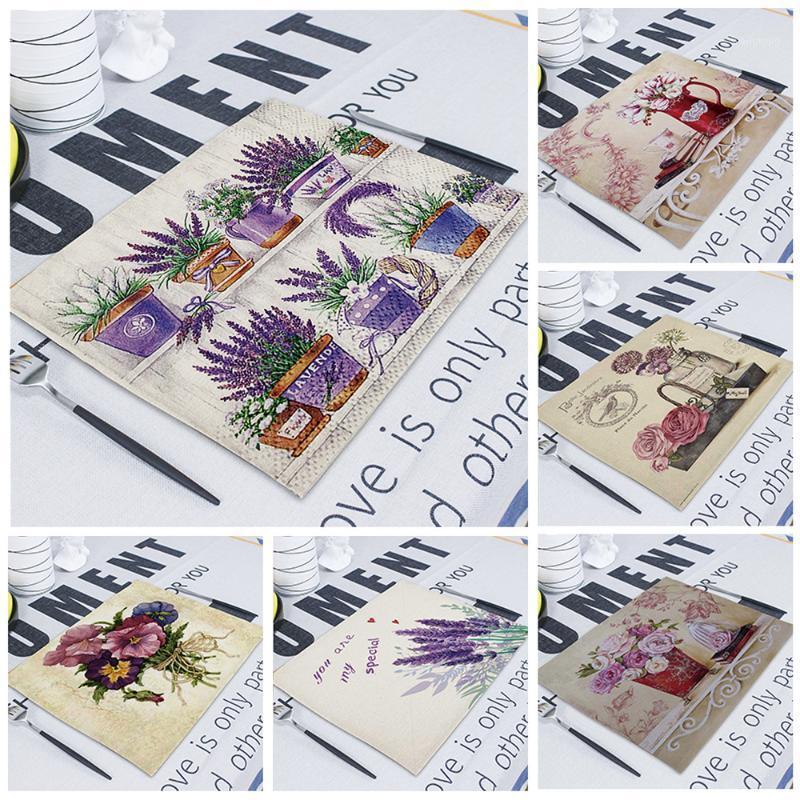 

42X32cm Lavender Napkin for Table Linen Placemat Weddings Napkins Fabric Flower Handkerchiefs for Kitchen Dining Serving Servet1