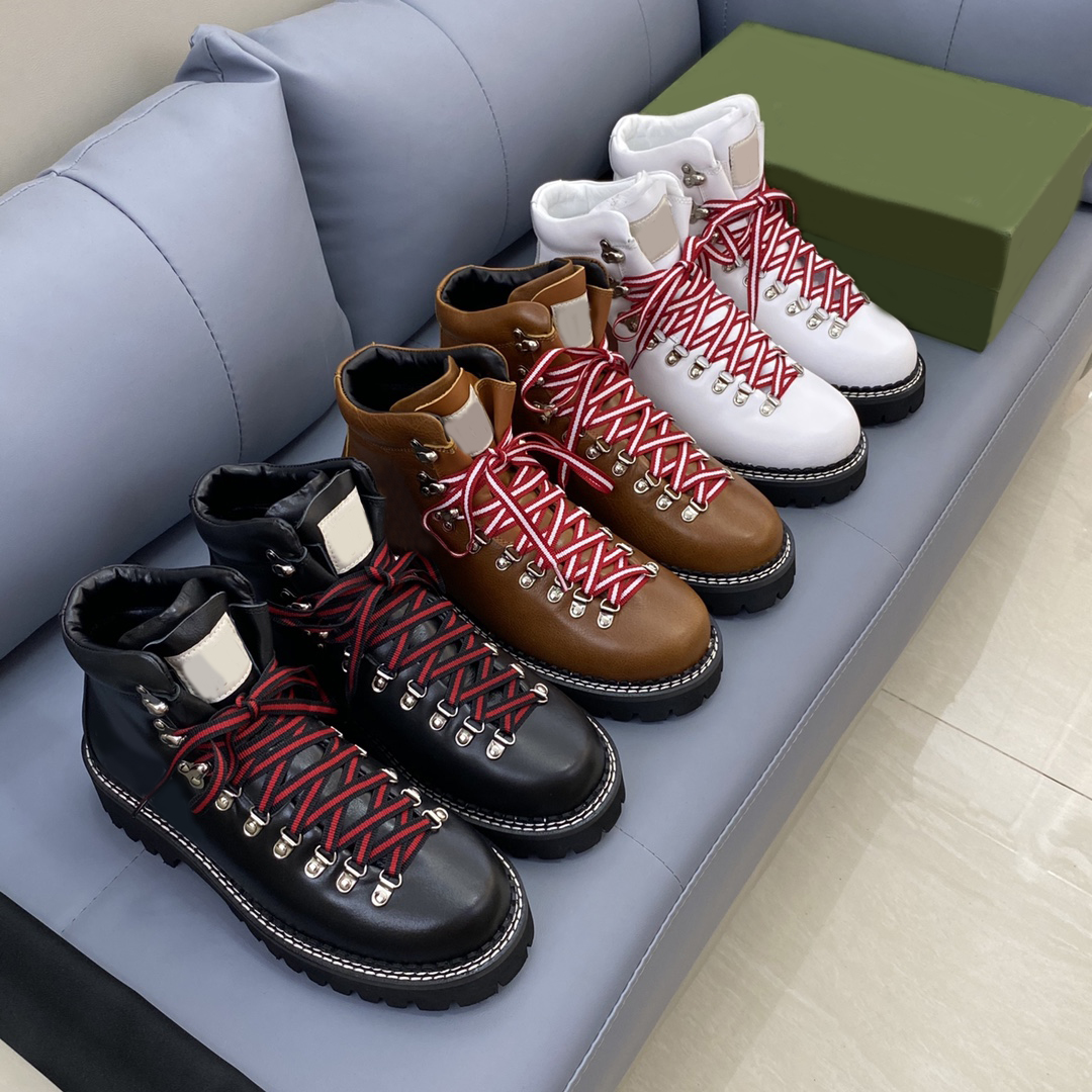 

Men Martin Boots Ankle Boot Lace-up closure with metal eyelets Fashion Rubber 100% Real Leather Shoes Lug Sole Padding at the ankle Winter Booties Size 38-45, 01