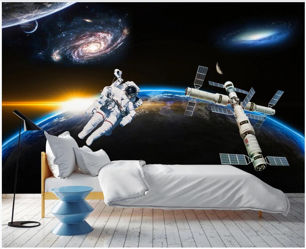 

3d wallpaper custom photo mural Astronaut space station spacecraft home decor living room 3d wall murals wallpaper for walls 3 d, Non-woven