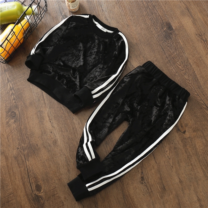 

Baby Boys Clothing Sets Kids Girls Tracksuits Sport Suit fleece jacket Spring Autumn Clothes Children Casual Set Y200325, White