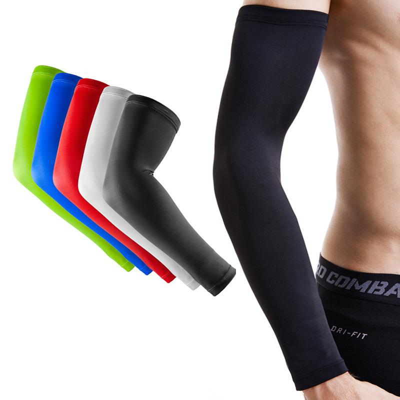 

Men's ice sleeve arm guards outdoor riding solid color sports guards UV protection sunscreen ice silk sleeves summer new style, Red